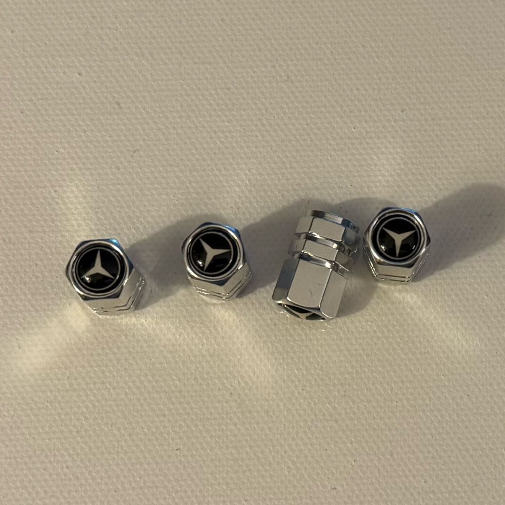 Mercedes Valve Stem Caps in Silver Set of 4 NWT